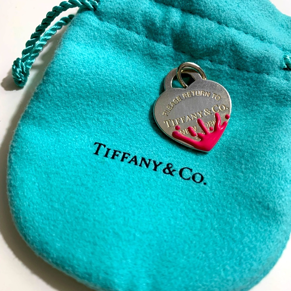 Tiffany & Co. Pink Splash Heart Pendant - discontinued/rare.